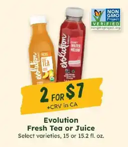 Sprouts Farmers Market Evolution Fresh Tea or Juice offer