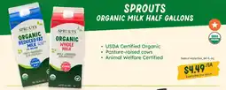 Sprouts Farmers Market Sprouts organic milk half gallons offer