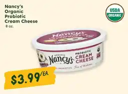 Sprouts Farmers Market Nancy's organic probiotic cream cheese offer