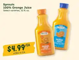 Sprouts Farmers Market Sprouts 100% Orange Juice offer