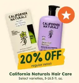 Sprouts Farmers Market California Naturals Hair Care offer