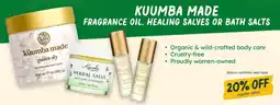 Sprouts Farmers Market Kuumba Made Fragrance Oil, Healing Salves Or Bath Salts offer