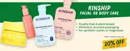 Sprouts Farmers Market Kinship facial or body care offer