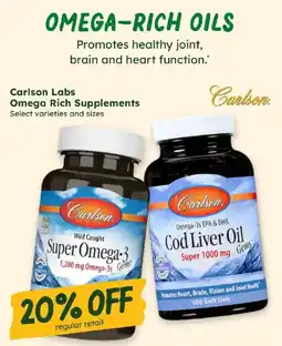 Sprouts Farmers Market Carlson Labs Omega Rich Supplements offer