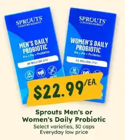 Sprouts Farmers Market Sprouts men's or women's daily probiotic offer
