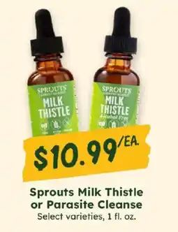 Sprouts Farmers Market Sprouts milk thistle or parasite cleanse offer