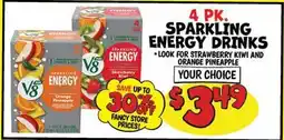 Ollie's V8 SPARKLING ENERGY DRINKS offer