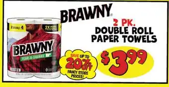 Ollie's BRAWNY DOUBLE ROLL PAPER TOWELS offer