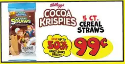 Ollie's Kellogg's COCOA KRISPIES CEREAL STRAWS offer