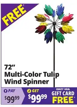 Ocean State Job Lot 72 Multi-Color Tulip Wind Spinner offer