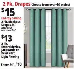 Ocean State Job Lot 2 Pk. Blackout Drapes 84 offer