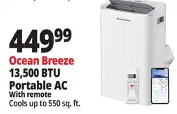 Ocean State Job Lot Ocean Breeze 13 500 BTU Portable Air Conditioner offer