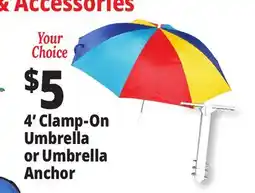 Ocean State Job Lot Clamp-On Beach Umbrella 4' offer