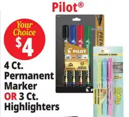 Ocean State Job Lot Pilot 4 Ct. Permanent Marker OR 3 Ct. Highlighters offer