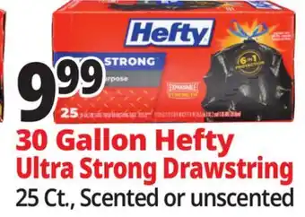 Ocean State Job Lot 30 Gallon Hefty Ultra Strong Drawstring offer