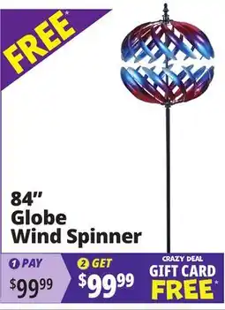 Ocean State Job Lot 84 Globe Wind Spinner offer