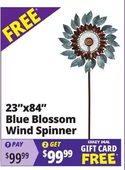 Ocean State Job Lot 23x84 Blue Blossom Wind Spinner offer