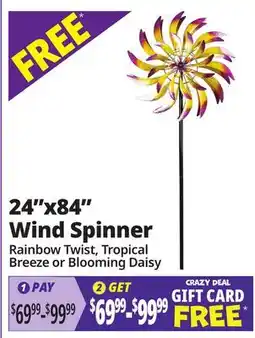 Ocean State Job Lot Rainbow Twist Wind Spinner offer