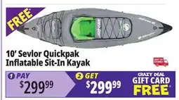 Ocean State Job Lot 10' Sevlor Quickpak Inflatable Sit-In Kayak offer