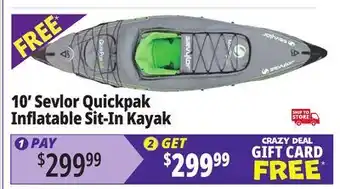 Ocean State Job Lot 10' Sevlor Quickpak Inflatable Sit-In Kayak offer
