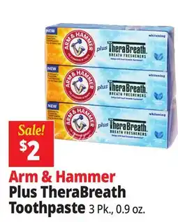 Ocean State Job Lot Arm & Hammer Plus TheraBreath Toothpaste offer