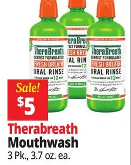 Ocean State Job Lot Therabreath Mouthwash offer