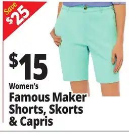 Ocean State Job Lot Women's Famous Maker Shorts, Skorts & Capris offer