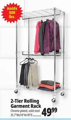 Ocean State Job Lot 2-Tier Rolling Garment Rack offer