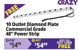 Ocean State Job Lot 10 Outlet Diamond Plate Commercial Grade 48 Power Strip offer