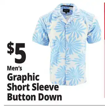 Ocean State Job Lot Men's Graphic Short Sleeve Button Down offer
