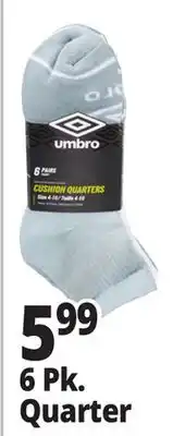 Ocean State Job Lot Umbro 6 Pk. Quarter offer
