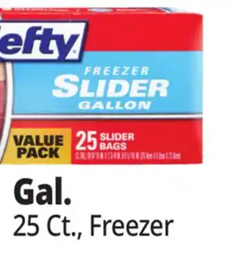 Ocean State Job Lot Hefty Freezer Gallon Slider Bags 25 Count offer