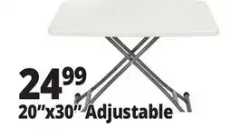 Ocean State Job Lot Enduro Adjustable White Folding Table 20 x 30 offer