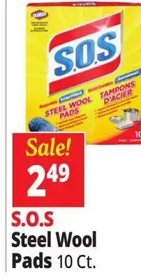 Ocean State Job Lot Clorox S.O.S Steel Wool Pads 10 Count offer
