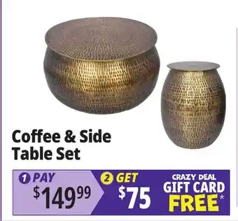 Ocean State Job Lot Coffee & Side Table Set offer