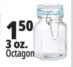 Ocean State Job Lot Spice Jar Glass 3 oz Octagon with Flip Top Lid offer