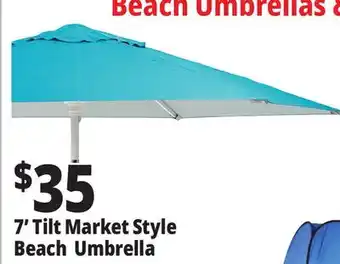 Ocean State Job Lot 7' Tilt Market Style Beach Umbrella offer