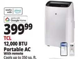 Ocean State Job Lot TCL 12 000 BTU (8 350 DOE) Smart Portable Air Conditioner offer