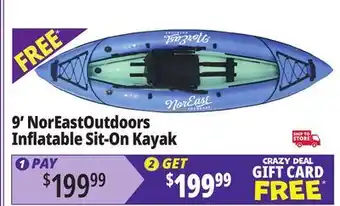 Ocean State Job Lot 9' NorEastOutdoors Inflatable Sit-On Kayak offer