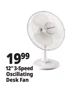 Ocean State Job Lot 12 3-Speed Oscillating Desk Fan offer