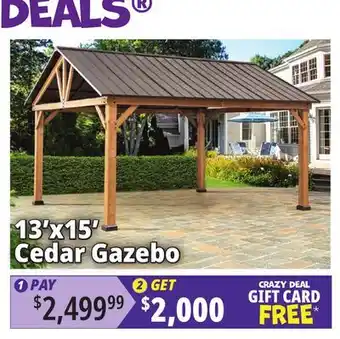 Ocean State Job Lot 13'x15' Cedar Gazebo offer