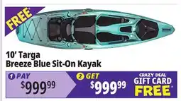 Ocean State Job Lot 10' Targa Breeze Blue Sit-On Kayak offer