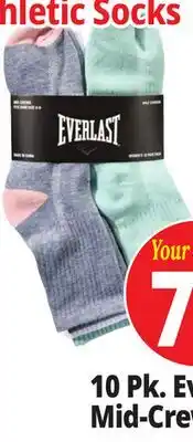 Ocean State Job Lot 10 Pk. Everlast Mid-Crew or Low-Cut offer