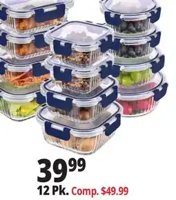 Ocean State Job Lot Home Living 12 Piece Glass Navy Storage Set with Lids offer