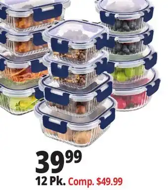 Ocean State Job Lot Home Living 12 Piece Glass Navy Storage Set with Lids offer