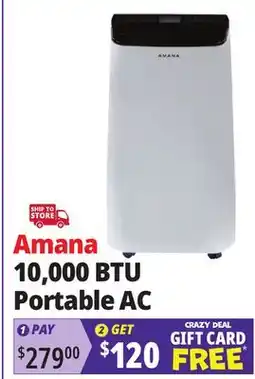 Ocean State Job Lot Amana 10,000 BTU Portable AC offer