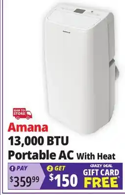 Ocean State Job Lot Amana 13,000 BTU Portable AC With Heat offer