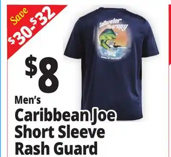 Ocean State Job Lot Men's Caribbean Joe Short Sleeve Rash Guard offer