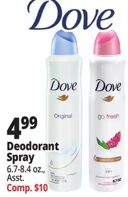 Ocean State Job Lot Dove Go Fresh Pomegranate and Lemon Scent Antiperspirant Deodorant Spray 6.7-8.45 oz offer