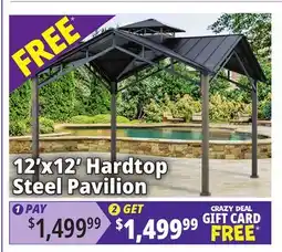 Ocean State Job Lot 12' x 12' Steel Hardtop Pavilion offer
